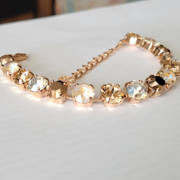 Austrian Crystal Tennis Bracelet in Rose Gold - Picture 3 of 11